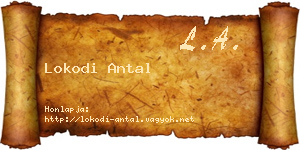 Lokodi Antal névjegykártya